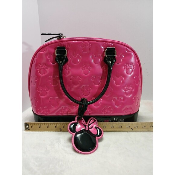 DISNEY x LOUNGEFLY Pink Minnie‎ Loves Mickey Large Dome Satchel Bowling Bag main image 11